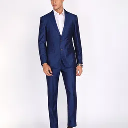 park avenue Men 2PC NOTCH BASIC- SUPER SLIM FIT Self Design Suit image 1