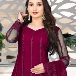 gjfiive Self Design Anarkali Kurta, Bottom & Dupatta Set image 4