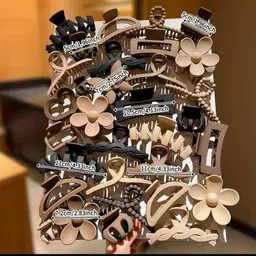 prityka Beauty Matte Multi Hair Clip Clutcher Accessories For Women & Girls Hair Claw 5p Hair Claw image 3