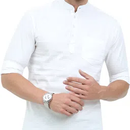 miraan Men Solid Pure Cotton Straight Kurta-picture-14
