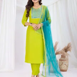 ras rani Embroidered Kurta, Salwar & Dupatta Set-picture-16