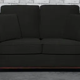 woodsworth from pepperfry Diego Fabric 2 Seater Sofa In Charcoal Grey Colour image 1