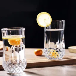 cqz (Pack of 6) Italian Premium Water and Juice Glass,Crystal Stylish Highball Glass Glass Set Water/Juice Glass image 3