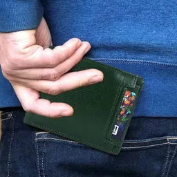 warcks Men Casual, Evening/Party, Formal, Travel, Trendy Green Artificial Leather Wallet image 5