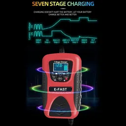 sthira Car Battery Charger 7 Stage Smart 12V Maintainer Digital Battery Tester image 4