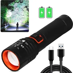 life creation ONE Km High Power Zoomable & Type-C Torch (Black, 15 cm, Rechargeable)-6A11 Torch-picture-27