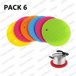 urban utopia Round Silicone Hot Mats and Trivets for Hot Dishes and Hot Pots (Multi Color) Non-slip Trivet-picture-10