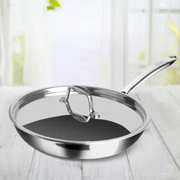 milton Pro Cook Triply Stainless Steel Fry Pan with Lid Fry Pan 20 cm diameter with Lid 1.2 L capacity image 5