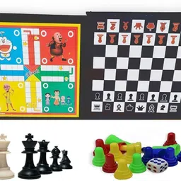 prisamx 2 in 1 Wooden Chess and Ludo Board Game 12 cm Chess Board image 4