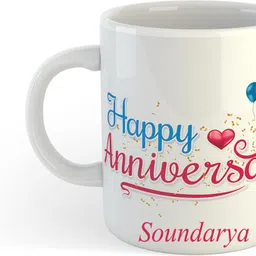 uniarawalas Happy Anniversary Soundarya Name Ceramic Coffee Mug-picture-35