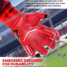 vector x Quantum Grip Latex Palm & Backend high density PU Professional Goalkeeping Gloves image 5