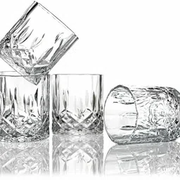 rokery (Pack of 6) Drinkware Lead-Free Opera Design Crystal Whiskey Glass, 300 ml, Clear -Set of Glass Water/Juice Glass image 3