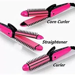 CROMIFY NOVA MP-8890 Ceramic Professional 3 in 1 Hair Straightner and Electric Hair Curler image 2