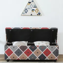 mudramark from pepperfry Amravan Fabric Linen Trunk In Multi-Colour image 5