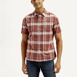levi's Men Slim Fit Checkered Spread Collar Casual Shirt image 2