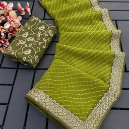 disha fashion Embroidered Bandhani Georgette Saree-picture-11