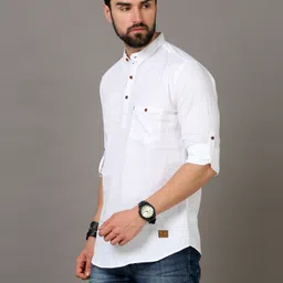 tallwalker Men Solid Pure Cotton Straight Kurta image 3