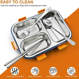 vrjk Compartment -3 Sealed Leak 3 Containers Lunch Box image 4