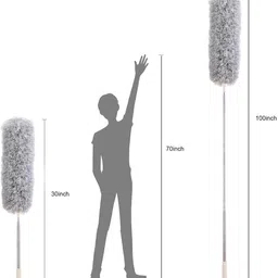 kihika Microfiber 100 inch ExtensionPole with Cleaning Fan High Ceiling Wet and Dry Duster image 3