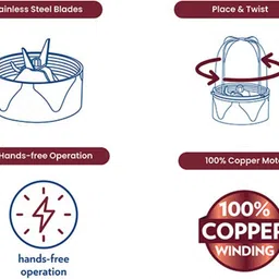 vakeplus Complete Kitchen Machine| SS Blades 500 W Juicer Mixer Grinder image 3