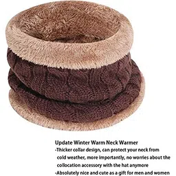 alexvyan Winter Neck Scarf Soft Warm Snow Proof Knitted (Inside Fur) Woolen Scarf for Women Girl Boys Man image 2