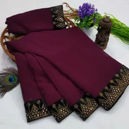 banarasi wala Embellished, Self Design, Solid/Plain Bollywood Georgette, Jacquard Saree-picture-22