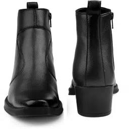 yuvrato baxi Men 5-6 cm Block Heel Height Increasing, Black Casual Formal Slipon Ankle Boot Boots For Men image 3