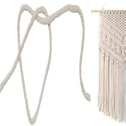 diy crafts Pack of 1 Off White, Durable 3mm Cotton Macrame Rope Natural Beige Twisted Cord White image 3