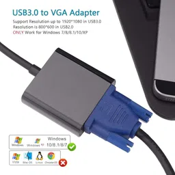 DooBuy USB 3.0 to VGA Adapter Multi-Display Video Converter Full HD 1080P External Video Card Multi Monitor Adapter For Desktop,Laptop,HDTV, Monitor Projector USB Hub image 3