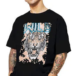 leotude Pack of 2 Men Printed Round Neck Cotton Blend Multicolor T-Shirt image 2