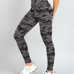 herathletics Self Design Women Multicolor, Grey Tights image 3