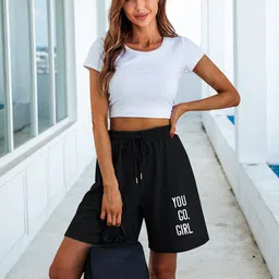 hotfits Pack of 2 Printed Women Black, Grey Regular Shorts, Casual Shorts, Night Shorts image 4