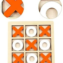 Wooden Tic Tac Toe Toy Game| Zero and Cross Game (10 Pieces) Party & Fun Board Game-image-30