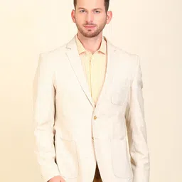 park avenue Men Self Design Single Breasted Formal Blazer-picture-11