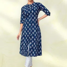abhi fab Women Printed Cotton Rayon Straight Kurta-picture-32