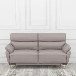 durian Perry Leather 2 Seater In Grey Colour-picture-12