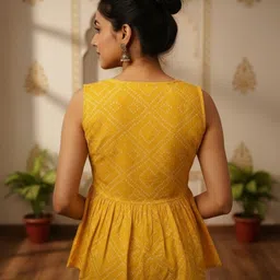 renqiran Casual Sleeveless Printed, Geometric Print Women Red Top image 2