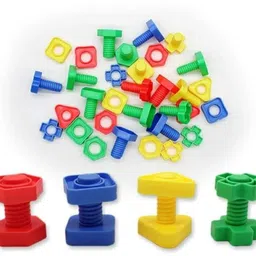 zokato Nuts&Bolts Blocks For Kids&Toddlers-Shape&Colour Matching Screw Educational image 2