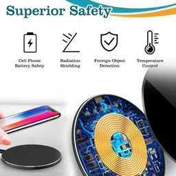 Jxrev 15W Fast Wireless Charger Compatible For iPhone 1716/15/14/13/12 Series– Black Charging Pad image 5