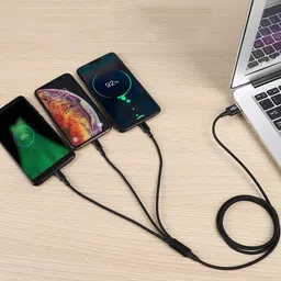 BUFONA Quick Charge Charging NylonBraided Fast Multi Charger Cable 3in1 Data Cable Charging Pad image 5