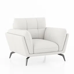 urban ladder Vetra 1 Seater Leather Sofa In White image 2