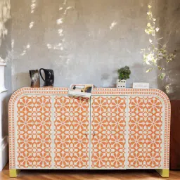 menthome Exquisite Bone Inlay Sideboard In Orange Colour-picture-32