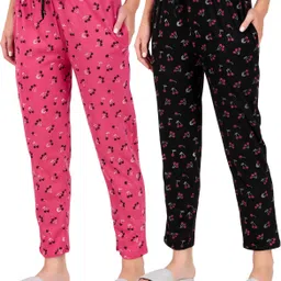 jeckward Pack of 2 Women Printed Multicolor Track Pants-picture-27