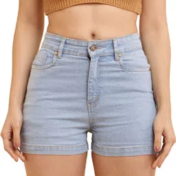 puella Solid Women Blue Denim Shorts-picture-22