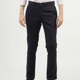 united colors of benetton Men Slim Fit Blue Pure Cotton Trousers-picture-14