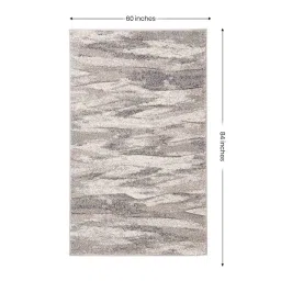 sapana carpet-mats Cream Abstract Wool 5 ft X 7 ft Machine Made Carpet image 3