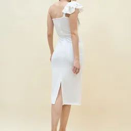 aayu Women Bodycon White Below Knee Dress image 2