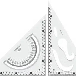 vikurajas Set Squares Clear Transparent Triangle Ruler Scale Set Ruler-picture-12