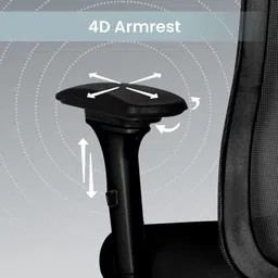 astride Erizo Ergonomic Office Chair|Multilock|4D Arm|Adjustable Head &Lumbar|Metal Base Mesh Office Executive Chair image 3