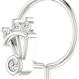 avsar Akshvi 14kt Cubic Zirconia White Gold Nose Wire image 2